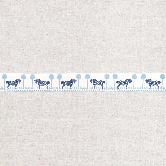 Inspired by a midcentury design in our archive, Polka Dot Pony Tape in natural is a charming stylized equine pattern...