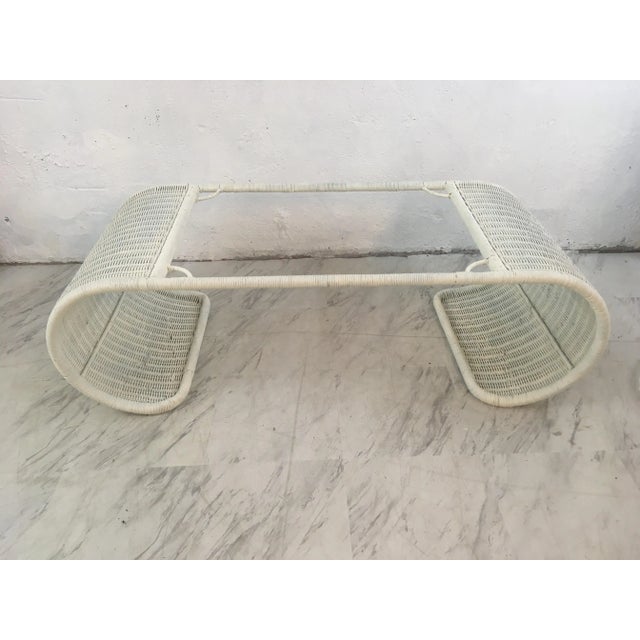 1970s Vintage Wicker Coffee Table For Sale - Image 5 of 5