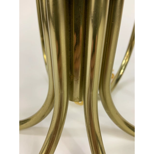 Late 20th Century Oversized Brass Sculptural Loop Table Lamp With Shade For Sale - Image 9 of 11
