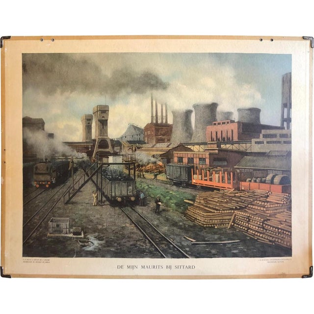 Vintage School Chart of Coal Mining Operation, 1931 For Sale - Image 6 of 6