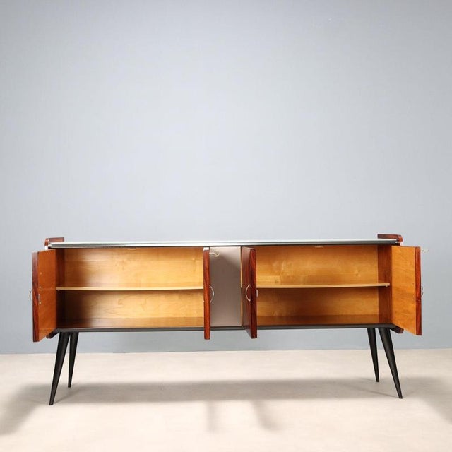 Vintage Italian Sideboard in Exotic Wood, 1950s For Sale - Image 3 of 10