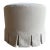 Bailey Flax Slip Covered Ottoman in Linen With Pleated Skirt For Sale