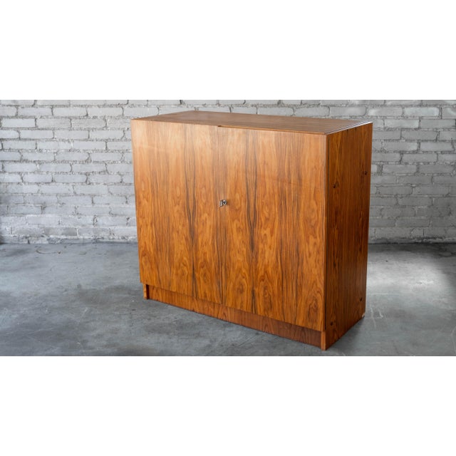 1970s Mid-Century Danish Modern Rosewood Hideaway Desk & Cabinet For Sale - Image 9 of 15