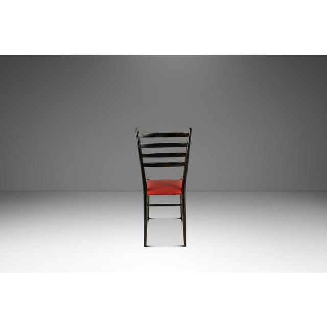 Plastic Set of Six (12 Available) Mid-Century Italian Modern Dining Chairs W/ New Vinyl Upholstery Designed After Gio Ponti, Italy, C. 1960's For Sale - Image 7 of 18