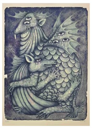 Kuba, Devil, Lithograph, 1988