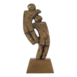 Italian Bronze Abstract Sculpture by Rodica Tanasescu, 1980 For Sale