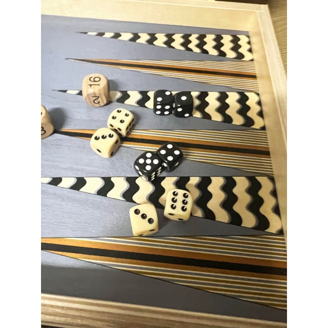 Wood Wolfum “Wavy” Tabletop Backgammon Set For Sale - Image 7 of 9