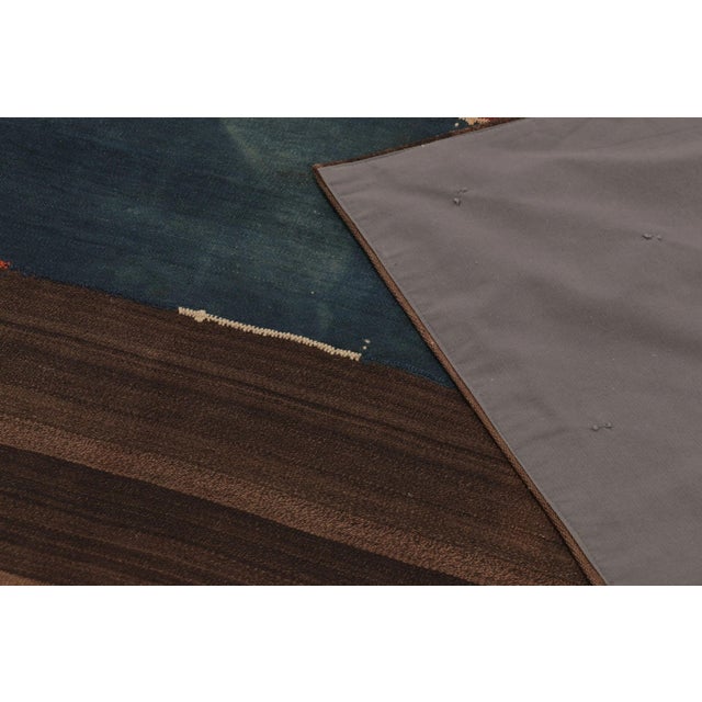 Textile Vintage Turkish Patchwork Rug Kilim With Red and Blue Stripes - Rug & Kilim For Sale - Image 7 of 9