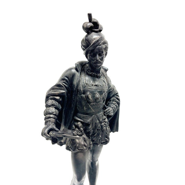 French Spelter Cavalier Statue For Sale - Image 3 of 5