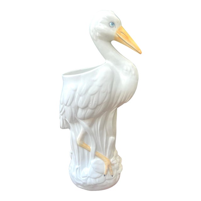 Italian Heron Egret Umbrella Stand For Sale