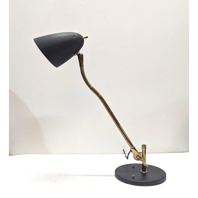 1940s 1940s Belmag Articulating Brass Goose Neck Desk Lamp Christian Dell For Sale - Image 5 of 12