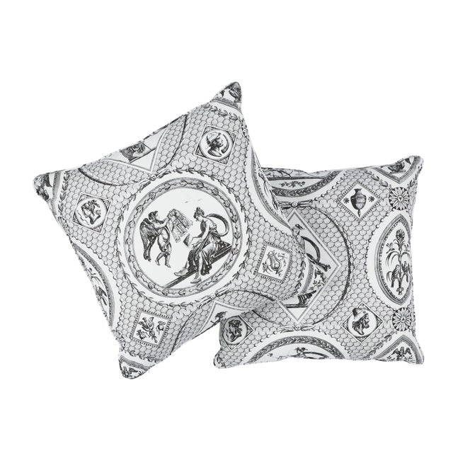 Contemporary Schumacher Les Scenes Contemporaines Pillow in Black For Sale - Image 3 of 7