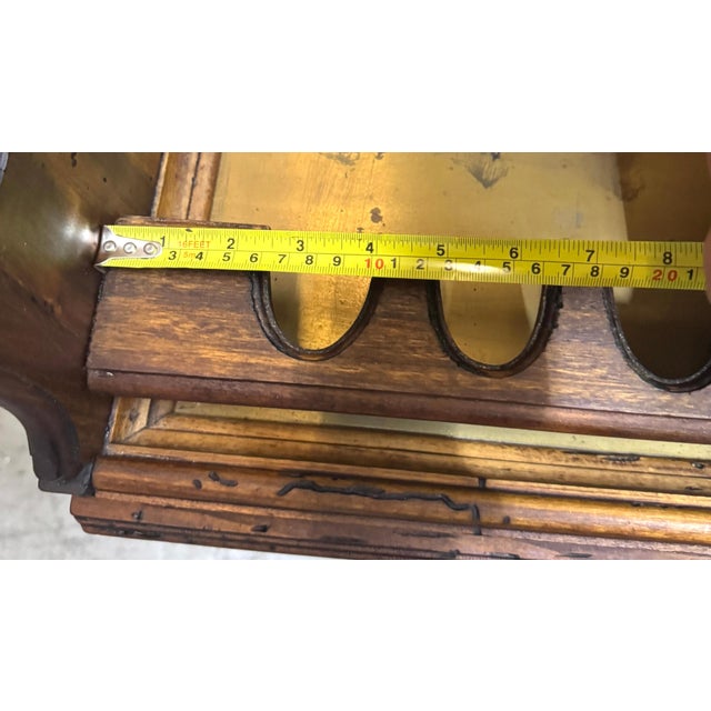 Mid 20th Century Italian Rustic Neoclassical Hanging Rifle Cabinet Fruitwood and Brass, C. 1950s For Sale - Image 5 of 18