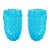 Pair of Art Deco Style Italian Aquamarine Murano Glass Centerpiece Vases For Sale