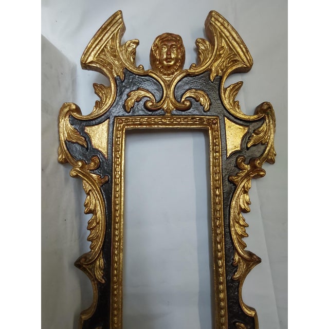 Mid 20th Century Vintage Hollywood Regency Italian Carved Mirror, Picture Frame For Sale - Image 5 of 10