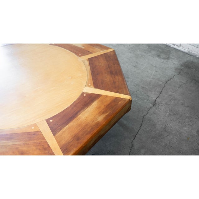 Mid 20th Century Vintage Sculptural Wooden Octagon Coffee Table For Sale - Image 17 of 18