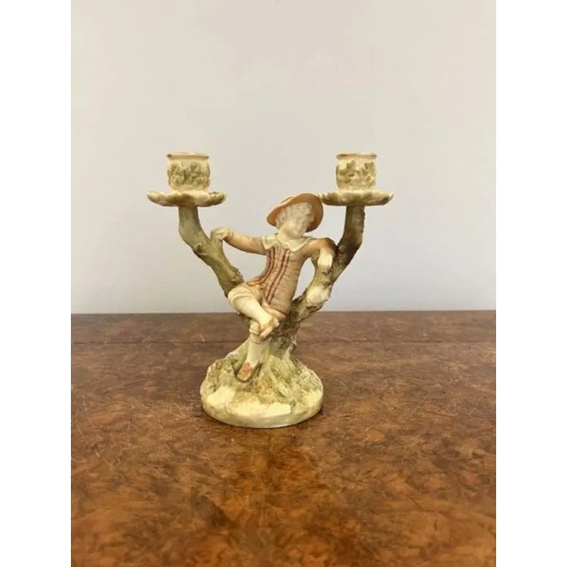 Hadley Candlesticks from Royal Worcester, 1920s, Set of 2 For Sale - Image 4 of 9