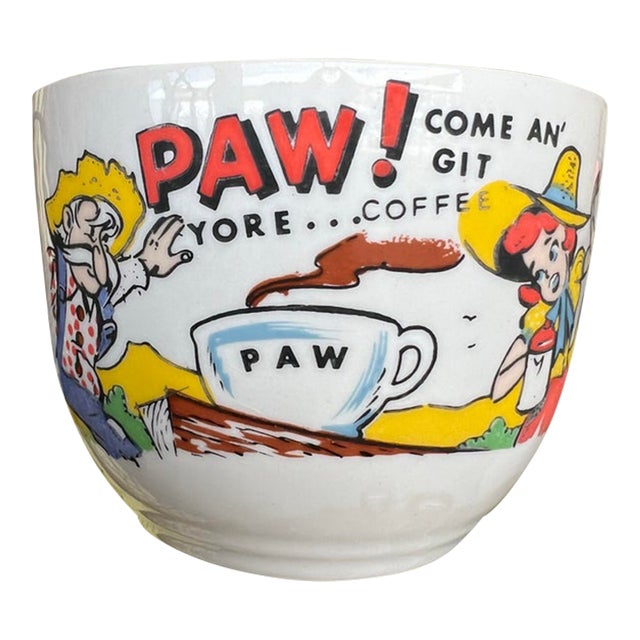 Vintage Mid-Century Modern "Maw & Paw" Hillbilly Coffee Mug – Made in Usa For Sale