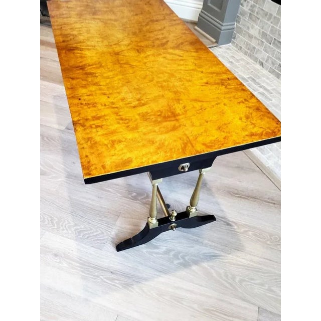 Mid-Century Modern French Mid-Century Modern Burl Wood Coffee Table Maison Jansen For Sale - Image 3 of 11