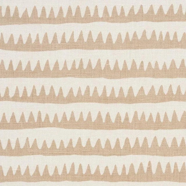 Sample - Schumacher Corfu Stripe Fabric in Sand For Sale