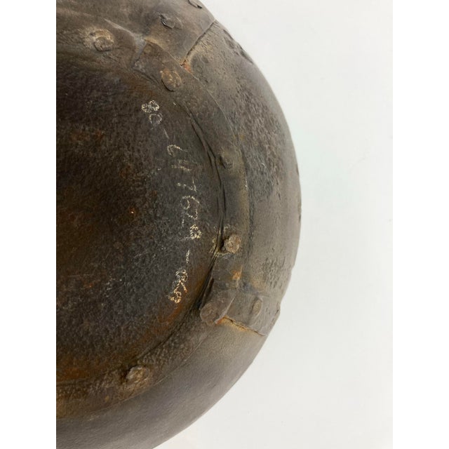 Vintage Brutalist Iron Bowl With Fine Original Age Patina For Sale - Image 11 of 12