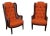 Hollywood Regency Extra Tall Caned Wing Back Livingroom Side Chairs a Pair 6654 For Sale