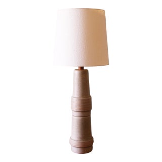 1960s Gordon and Jane Martz M145 Tall Lamp for Marshall Studios Light Gray Brown Specks 46" For Sale