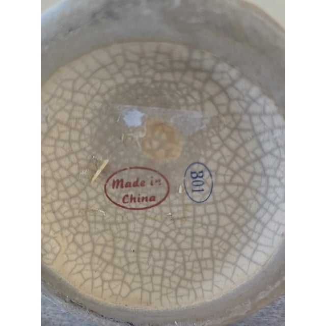 Vinatge Elephants & Palm Trees Large 10 1/2” Jug Style Vase For Sale In Dallas - Image 6 of 6