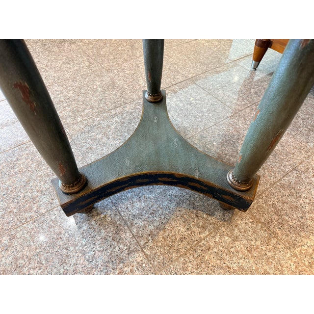 Early 21st Century Harden Charming Hand-Painted Neoclassical Side Table Round Table For Sale - Image 5 of 8