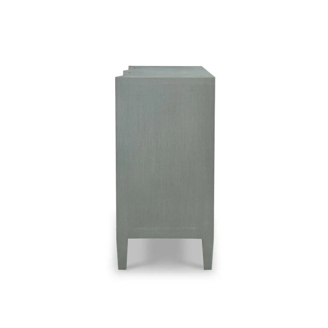 2020s Pale Blue Linen Wrapped Modern Dresser For Sale - Image 5 of 7