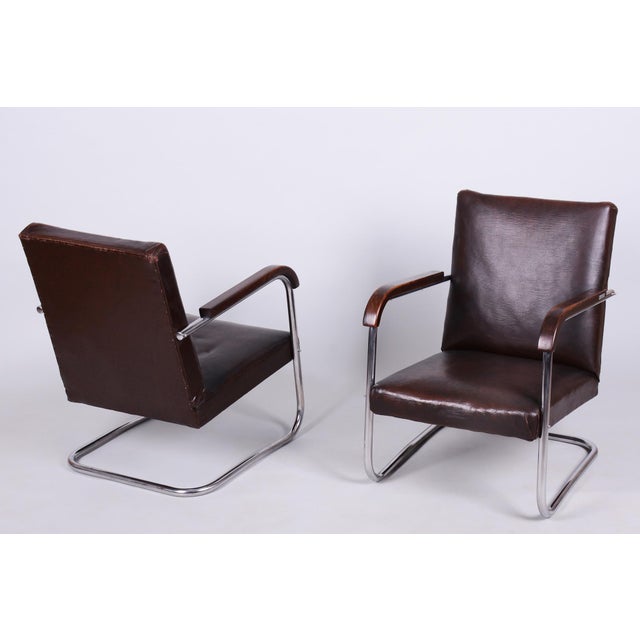 Bauhaus Armchairs by A. Lorenz for Mücke-Melder, Czech Republic, 1930s, Set of 2 For Sale - Image 16 of 16