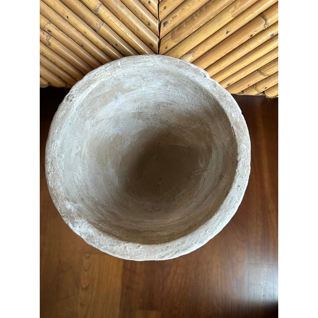 Vintage 19” French Whitewash Glazed Terracotta Lidded Urn For Sale - Image 10 of 12