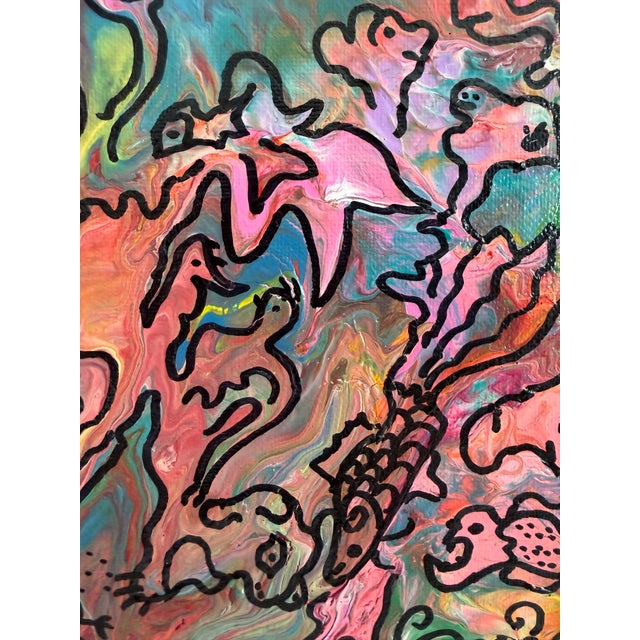Serg Graff "Wonder Tangle=I" Abstract Acrylic Painting Framed Outsider Art Coa For Sale - Image 10 of 11