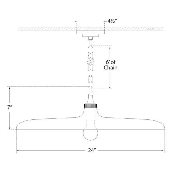 Transitional Thomas O'Brien for Visual Comfort Signature Piatto Large Pendant in Polished Nickel with Plaster White Shade For Sale - Image 3 of 3