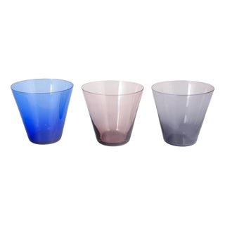 Small Mid-20th Century Kimara Glasses by Kaj Franck for Nuutajärvi Notsjö, Set of 3 For Sale