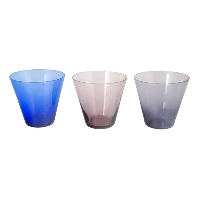 Small Mid-20th Century Kimara Glasses by Kaj Franck for Nuutajärvi Notsjö, Set of 3 For Sale