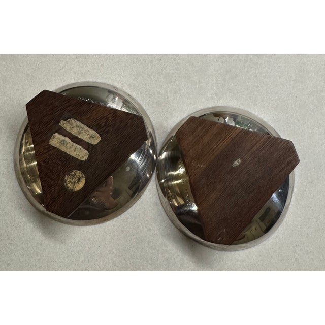 1940s 1940s William Spratling Pair Mexican Sterling Salt & Pepper Cellars For Sale - Image 5 of 6