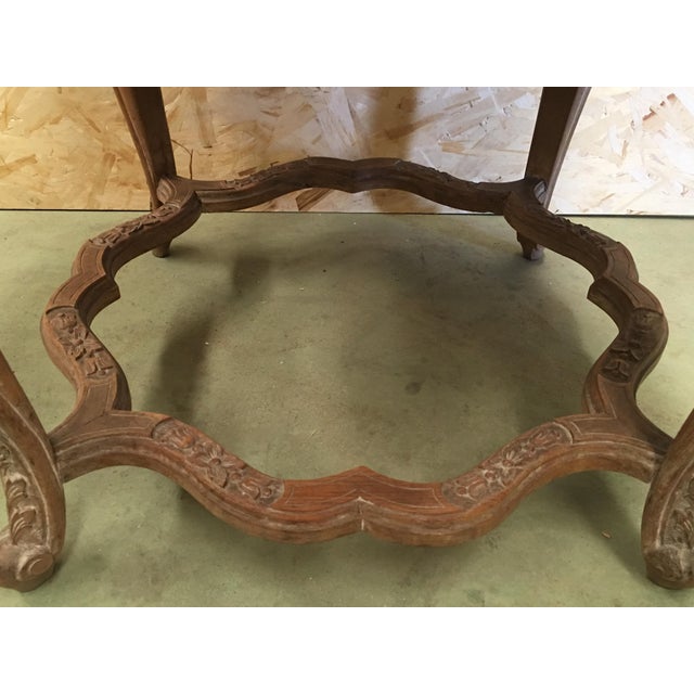 20th Mariano Garcia Spanish Side Table With Siena Marble and Carved Base For Sale - Image 9 of 11