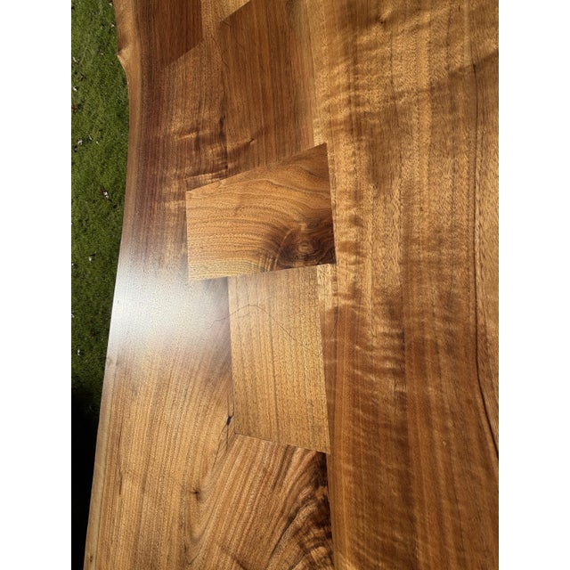 Custom Handcrafted Black Walnut Dining Table With Sculptural Pedestal Base For Sale In New York - Image 6 of 18