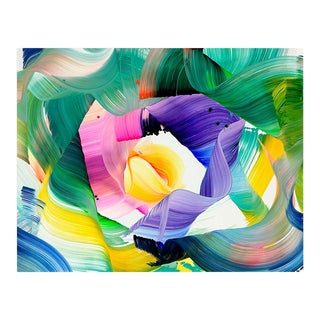 Contemporary Abstract Acrylic on Raw Canvas Painting “Time Will Tell" by Nikolaos Schizas For Sale