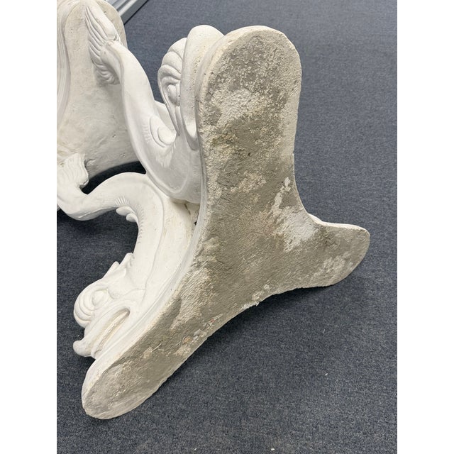Vintage Neoclassical Pedestal Bases With Dolphin Motif, Pair For Sale - Image 11 of 12