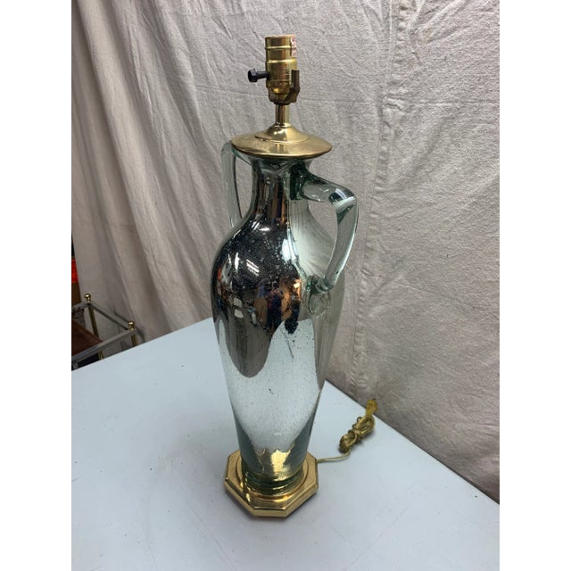 Very elegant Vintage Mercury Glass Table Lamp. Hand made unique design. Will give any space look elegant.