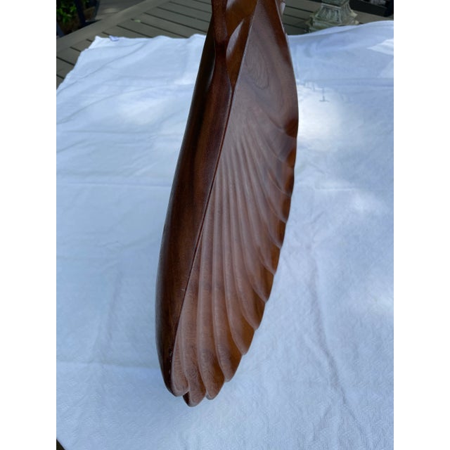 Mid-Century Modern Vintage Large Monkey Pod Clamshell Serving Platter For Sale - Image 3 of 13