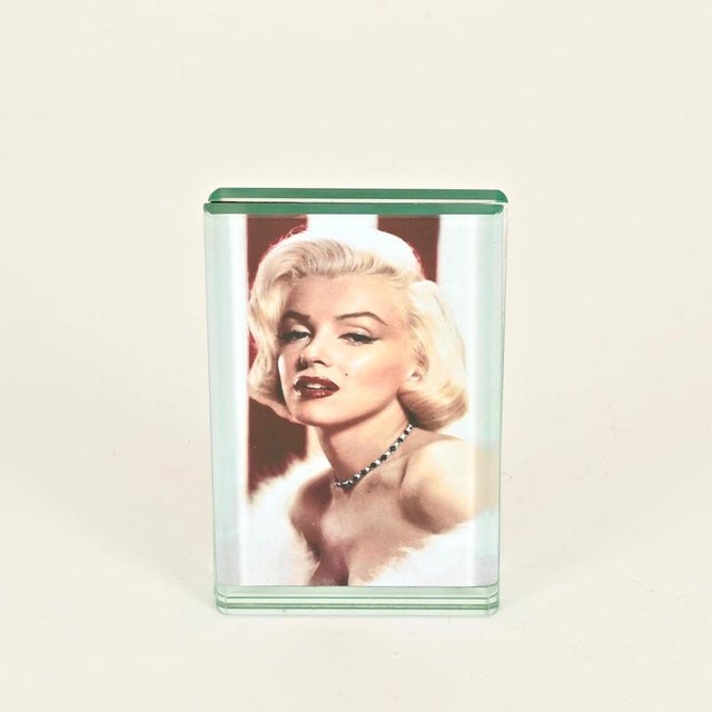 Nile Green Crystal Double-Sided Photo Frame from Fontana Arte, Italy, 1950s For Sale - Image 6 of 11