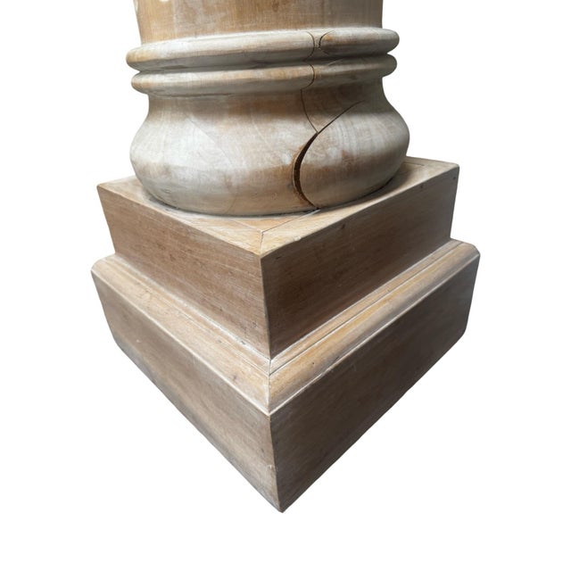 Traditional Antique Fluted Pedestal Column For Sale - Image 3 of 4