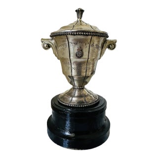 Vintage 1959 Madrid - Silver Trophy on Wood Plinth For Sale