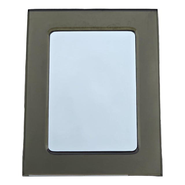 Mirror with Crystal Steel Frame in the style of Fontana Arte, 1960s For Sale