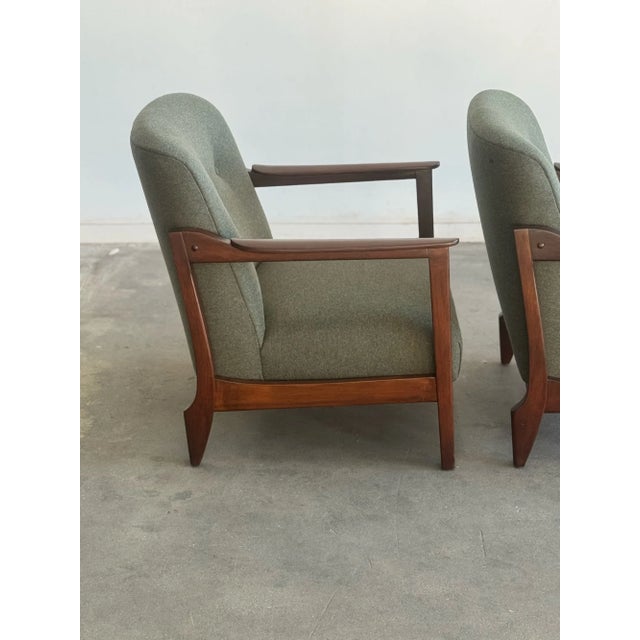 1960s Sculpted Walnut Lounge Chairs - Pair For Sale In Los Angeles - Image 6 of 9