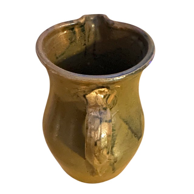 1950s Circa 1950 Stoneware Pottery Pitcher For Sale - Image 5 of 10