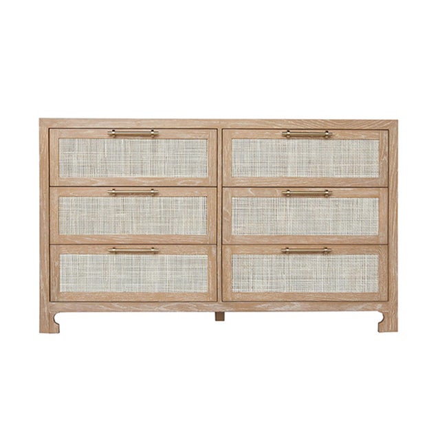 Matthew Izzo Home Carla Cerused Oak and Caned Chest of Drawers For Sale - Image 9 of 9